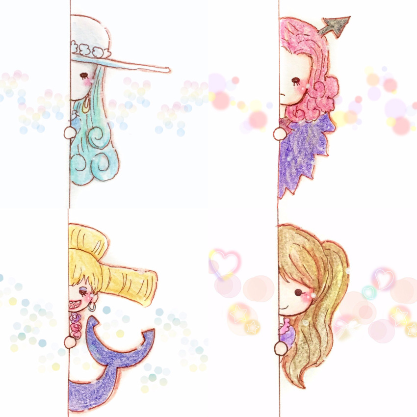 4girls charlotte_amande charlotte_galette charlotte_praline charlotte_pudding multiple_girls one_piece smile