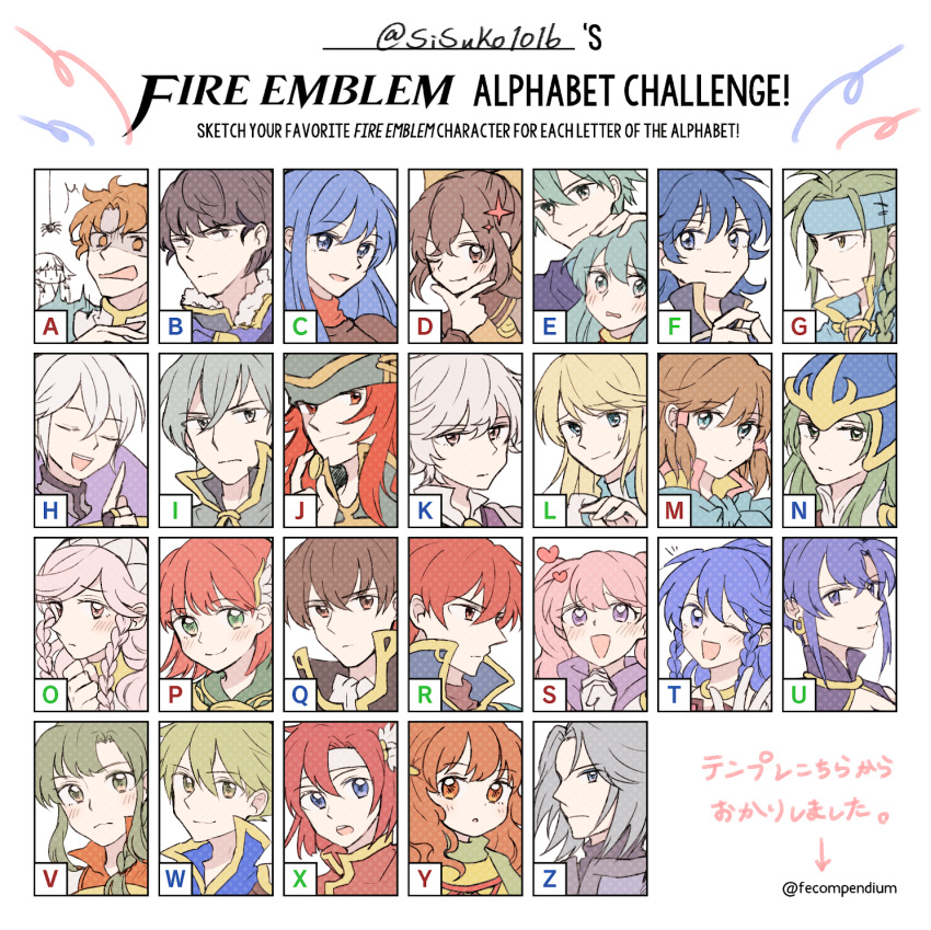 6+girls aqua_hair armor artur berkut_(fire_emblem) black_armor black_hair blonde_hair blue_armor blue_eyes blue_hair blush braid brown_hair cape cheine cuan_(fire_emblem) dress dyute_(fire_emblem) eirika elbow_gloves ephraim farina_(fire_emblem) fire_emblem fire_emblem:_akatsuki_no_megami fire_emblem:_fuuin_no_tsurugi fire_emblem:_kakusei fire_emblem:_monshou_no_nazo fire_emblem:_rekka_no_ken fire_emblem:_seima_no_kouseki fire_emblem:_souen_no_kiseki fire_emblem_echoes:_mou_hitori_no_eiyuuou fire_emblem_heroes fur_trim gloves green_eyes green_hair hair_tubes hairband headband helmet henry_(fire_emblem) highres innes jewelry joshua_(fire_emblem) kliff_(fire_emblem) long_hair looking_at_viewer lucius lute_(fire_emblem) mist_(fire_emblem) multiple_boys multiple_girls nephenee olivia_(fire_emblem) open_mouth pink_hair ponytail priscilla_(fire_emblem) purple_eyes raven_(fire_emblem) red_hair scarf serra sheeda short_hair siblings sisuko1016 skirt smile tana twin_braids twintails ursula_(fire_emblem) vanessa_(fire_emblem) wolt yune zihark