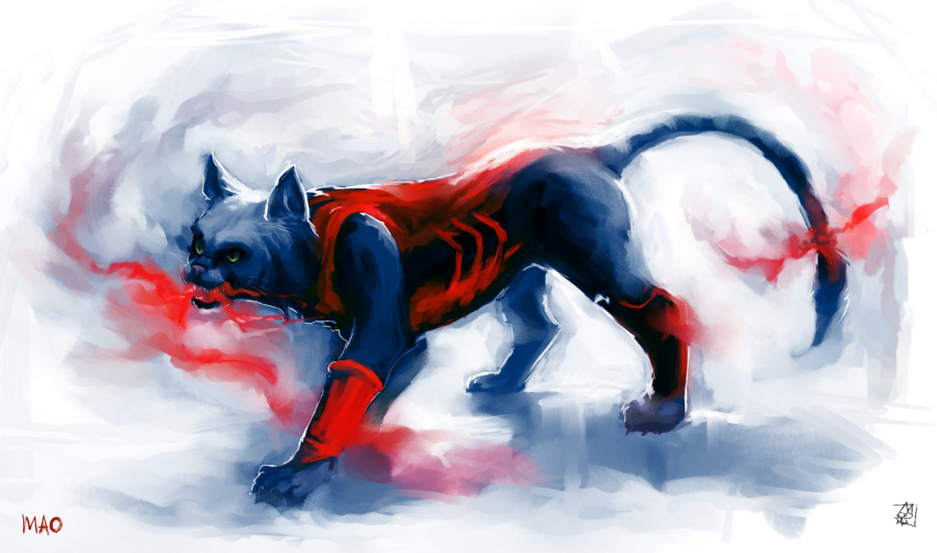 akimao ambiguous_gender blue_fur cat dex-starr feline fur mammal solo