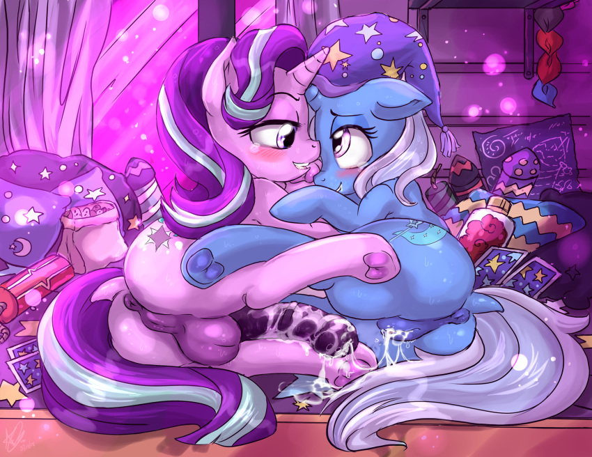 balls cum equine female friendship_is_magic great horse intersex invalid_tag lulamoon mammal my_little_pony penis pony powerful starlight_glimmer_(mlp) trixie_(mlp)