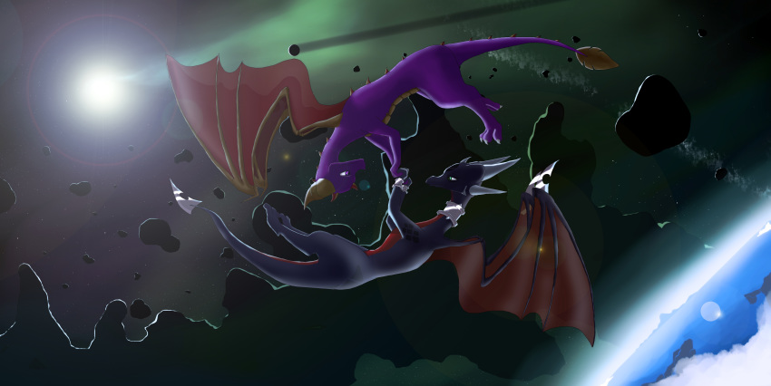 claws cynder dragon female flying horn lagartuzmems1998 male membranous_wings scalie spyro spyro_the_dragon video_games western_dragon wings