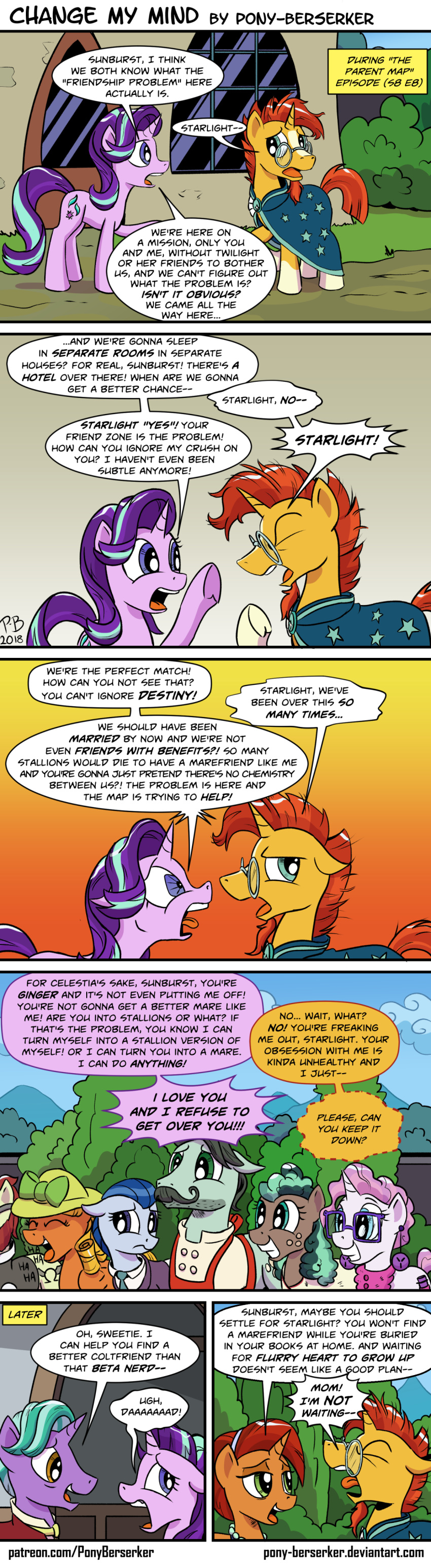 2018 comic day detailed_background digital_media_(artwork) english_text equine eyewear female feral firelight_(mlp) friendship_is_magic glasses green_eyes group hair horn male mammal my_little_pony orange_hair outside pony-berserker purple_hair standing starlight_glimmer_(mlp) stellar_flare_(mlp) sunburst_(mlp) text unicorn