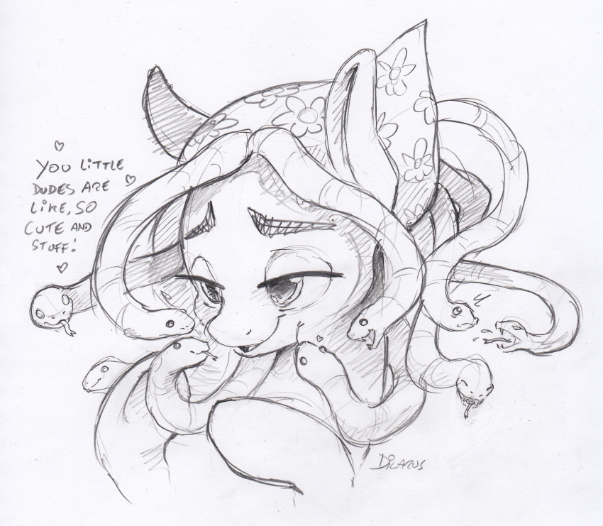 2018 dialogue dilarus english_text equine fangs female friendship_is_magic gorgon horse mammal monochrome my_little_pony pony reptile scalie sketch snake text tree_hugger_(mlp)