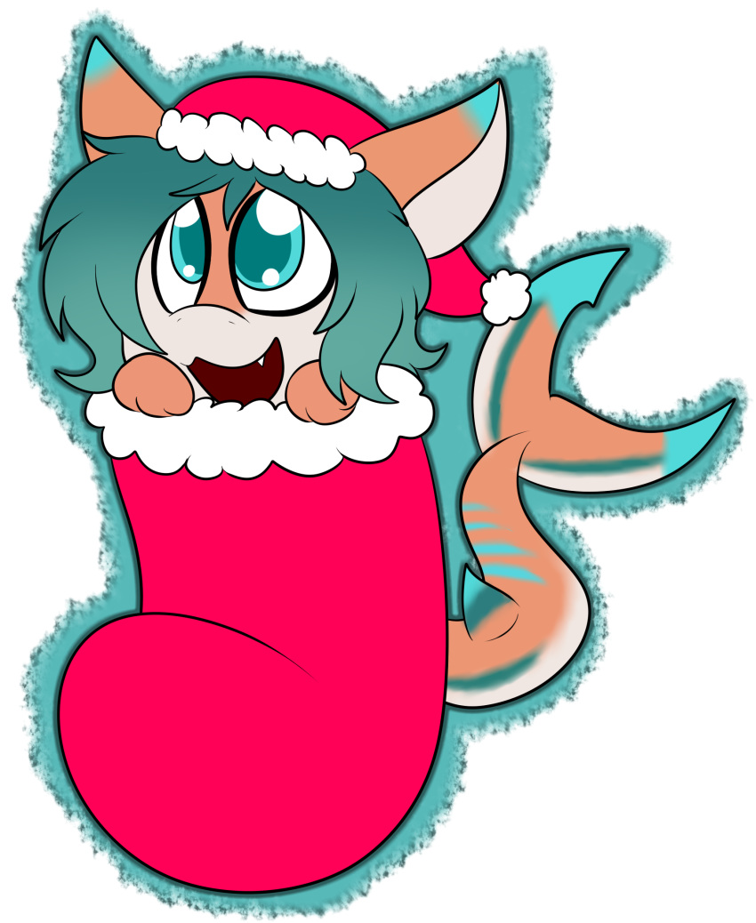 2017 alpha_channel ambiguous_gender anthro clothing colin_(anonymous3355) digital_media_(artwork) fish hair hi_res holidays liuthekitty775 long_hair marine shark simple_background smile solo teeth transparent_background