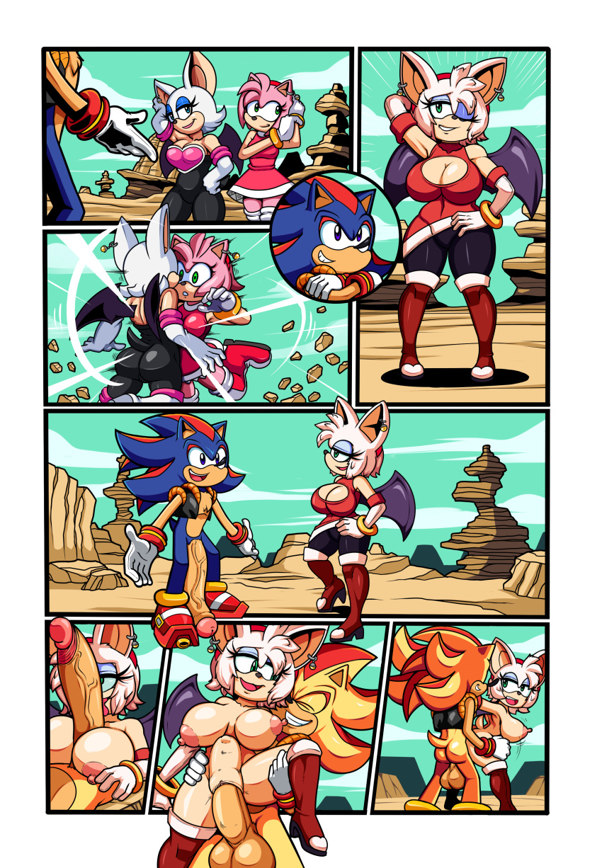 abdominal_bulge absurd_res amouge amy_rose areola armwear balls bat big_breasts big_penis blue_eyes boots breasts cleavage clothed clothing comic dragon_ball dreamcastzx1 elbow_gloves erect_nipples escopeto female footwear from_behind_position fusion gloves green_eyes hairband happy happy_sex hedgehog hi_res huge_penis hybrid licking male mammal mostly_nude nipples open_vest oral outside penetration penis penis_lick potara potara_earrings puffy_areola rouge_the_bat sex shadic shadow_the_hedgehog sonic_(series) sonic_the_hedgehog super_form super_shadow super_sonic titfuck tongue tongue_out vaginal vaginal_penetration vest