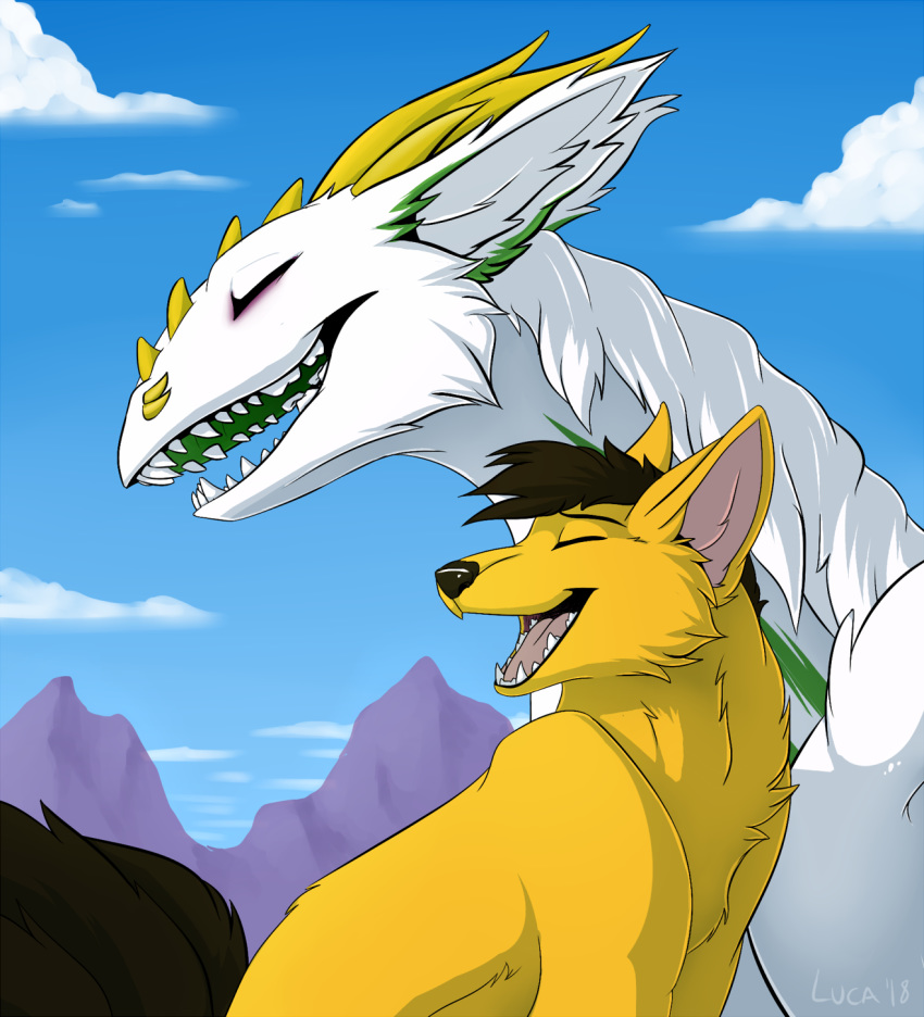 canine dragon female fox fur furred_dragon humor kira_redpaw luca male mammal mountain nine_tailed_fox weiss_winddragon