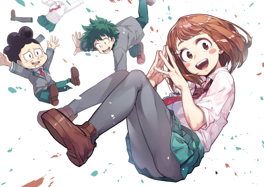 boku_no_hero_academia midoriya_izuku minoru_mineta newey uraraka_ochako