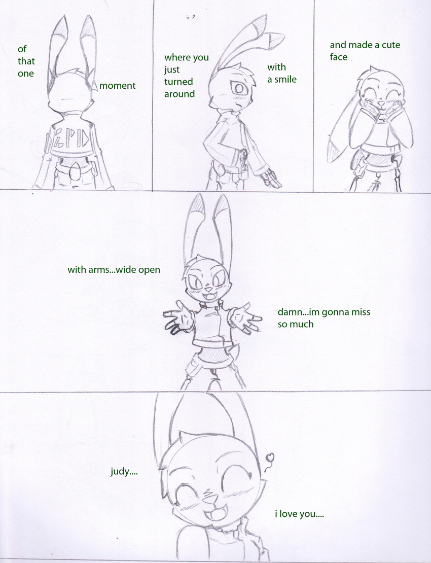 anthro clothing comic disney female hi_res judy_hopps lagomorph male mammal pace2n9tmaker rabbit simple_background solo zootopia