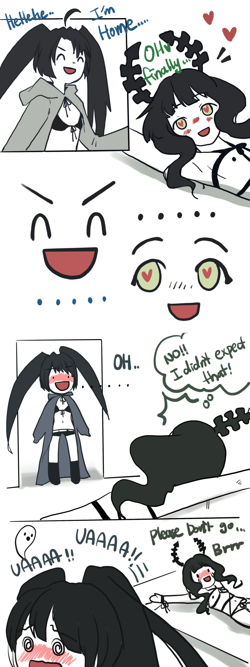 4koma black_rock_shooter black_rock_shooter_(character) blush bondage dead_master ribbon_bondage tagme vibrator yeougui