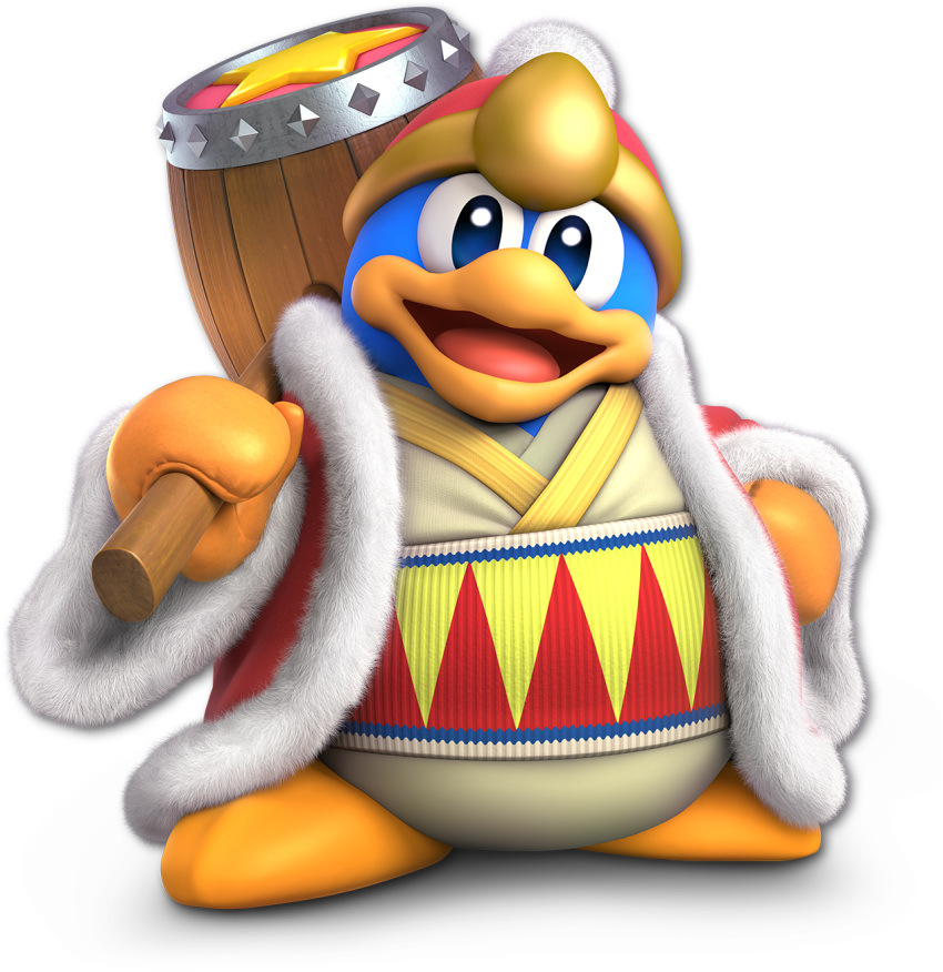 avian bird blue_eyes clothed clothing hammer king_dedede kirby_(series) nintendo official_art penguin super_smash_bros super_smash_bros._ultimate tools video_games