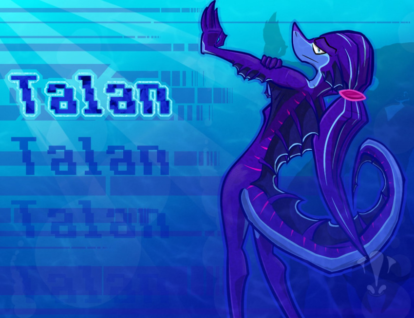2016 anthro aquatic_dragon claws darkiearts digital_media_(artwork) dragon male nude solo talan_(talan_strider)