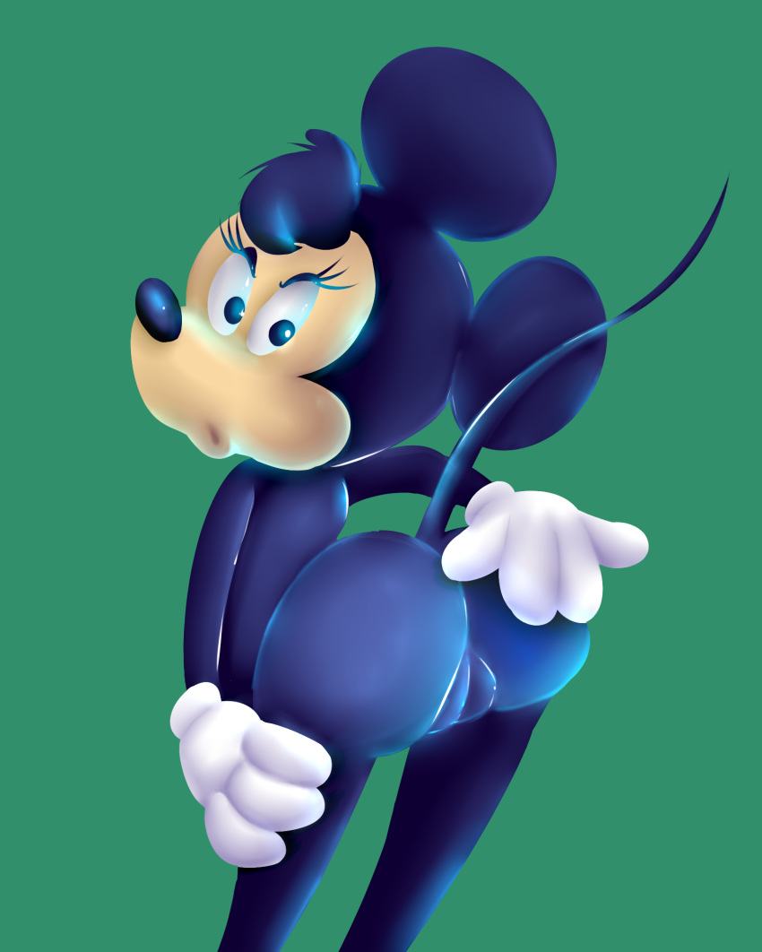 2018 bent_over butt disney female freeflyspecter lineless looking_back mammal minnie_mouse mouse nude presenting pussy rodent solo