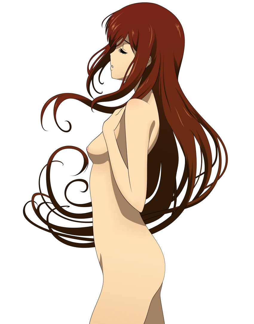 makise_kurisu naked nipples steins;gate steins;gate_0 transparent_png vector_trace