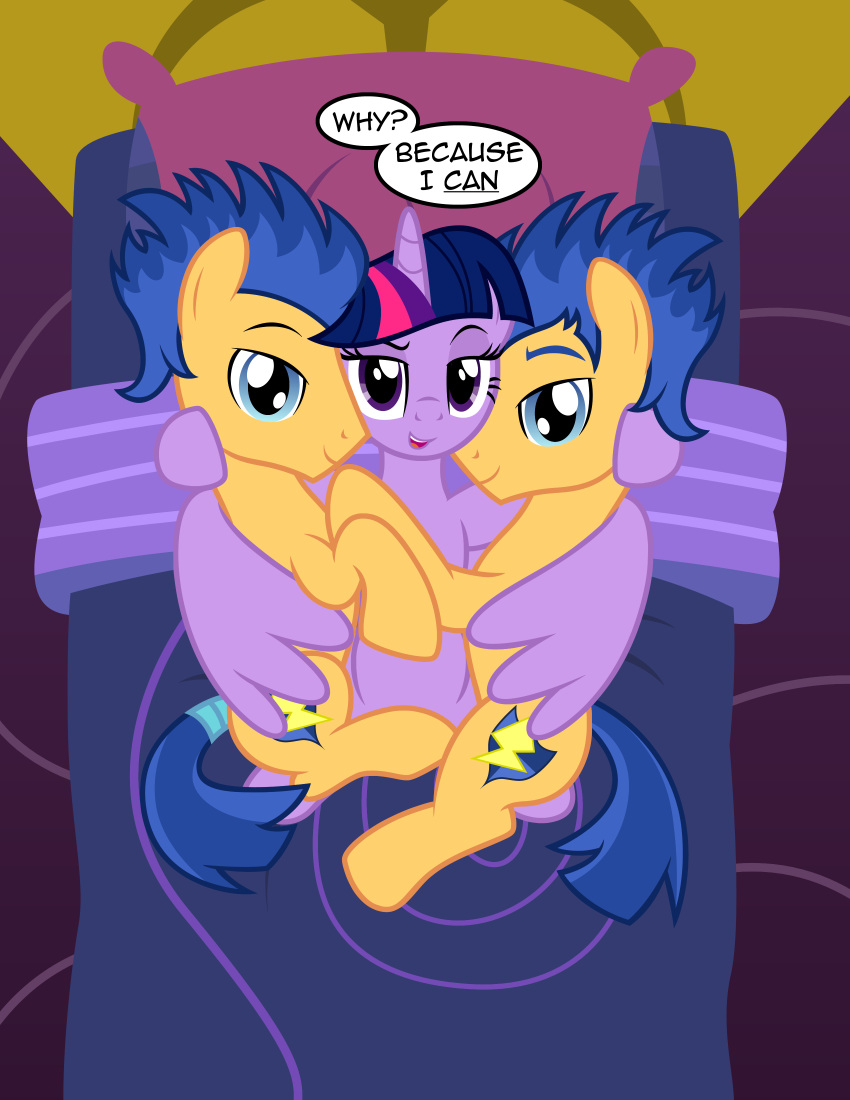 2018 badumsquish bed blue_eyes cuddling equestria_girls equine female feral flash_sentry_(eg) flash_sentry_(mlp) friendship_is_magic horn looking_at_viewer lying male mammal my_little_pony on_back pegasus twilight_sparkle_(mlp) winged_unicorn wings