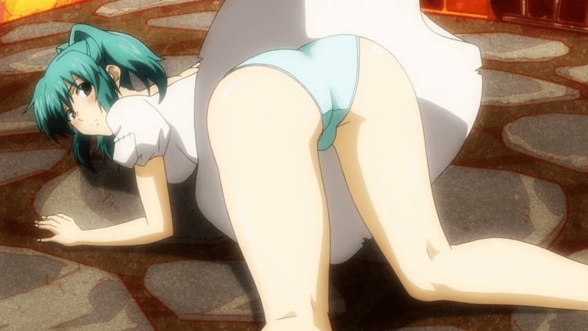 10s 1girl animated animated_gif ass blush cassie_lockheart freezing_(series) green_hair panties solo underwear