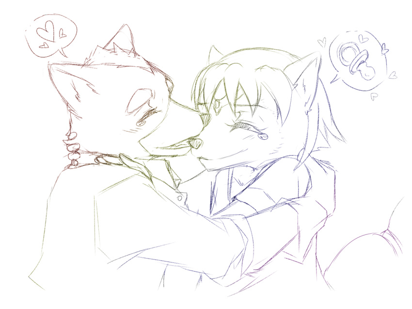 anthro canine duo eyes_closed female fox fox_mccloud happy kokoro-tokoro krystal male mammal nintendo star_fox tears video_games