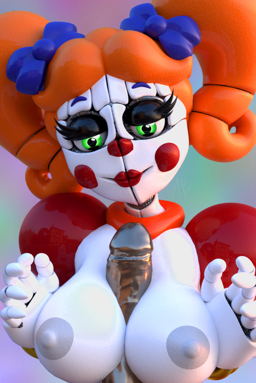 2018 animatronic baby_(fnafsl) breasts clothed clothing female five_nights_at_freddy's machine male male/female nipples not_furry penis robot sister_location video_games