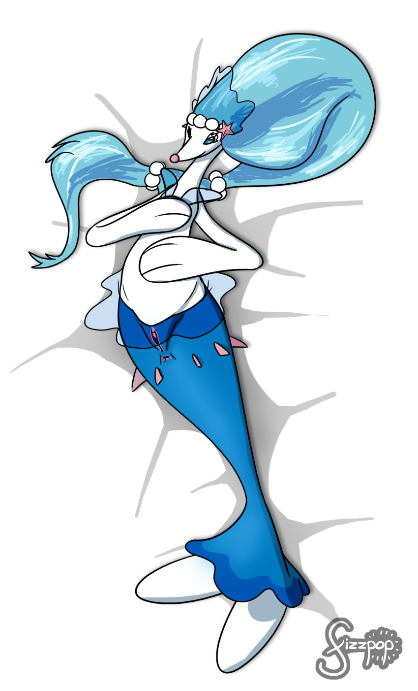 anus female fizzpop looking_at_viewer mammal marine nintendo pinniped pok&eacute;mon pok&eacute;mon_(species) primarina pussy simple_background solo video_games