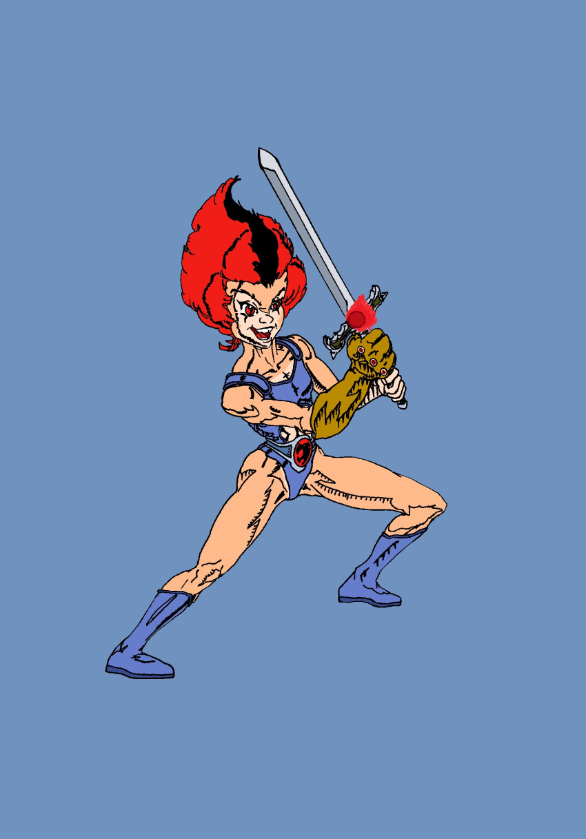 animal_humanoid cat_humanoid clothing derracias derracias-35 feline female flat_chested hair humanoid leotard mammal red_hair thundercats tomboy wilykit young