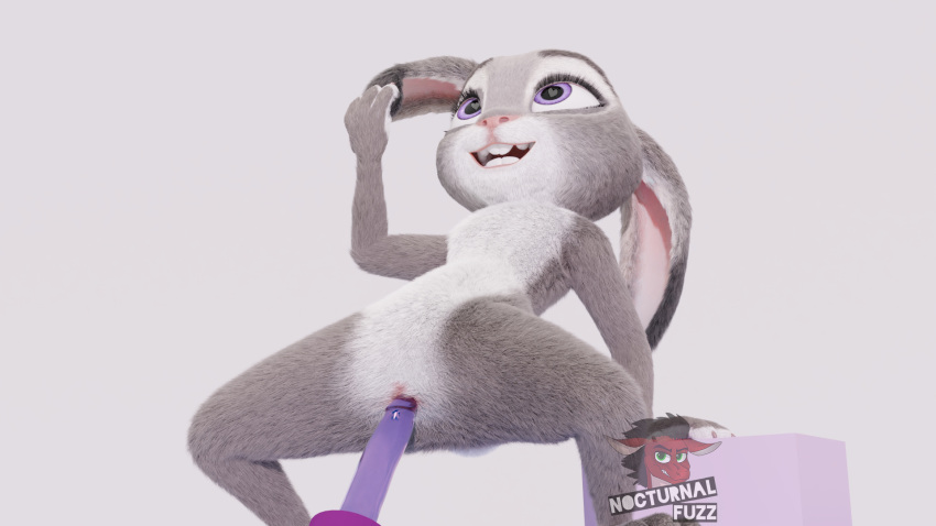 anthro breasts clitoris dildo disney featureless_breasts female flat_chested hi_res judy_hopps lagomorph mammal masturbation nocturnalfuzz nude penetration purple_eyes pussy rabbit sex_toy solo vaginal vaginal_masturbation vaginal_penetration watermarked zootopia