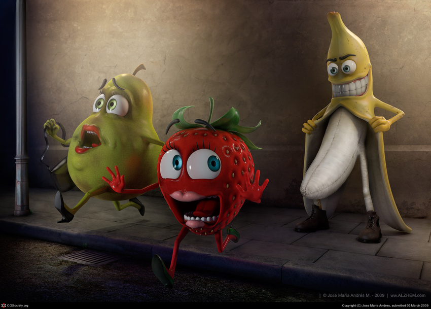 banana food fruit inanimate pear strawberry