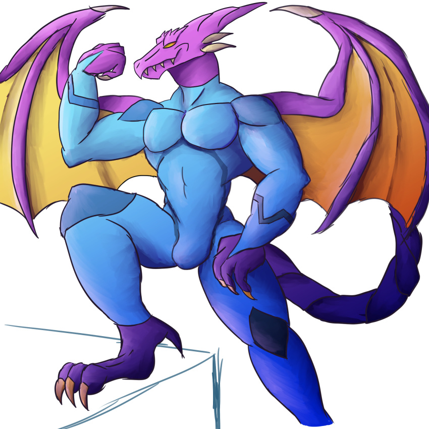 alien bulge daikuhiroshiama dragon male metroid nintendo ridley scalie solo video_games wings zero_suit