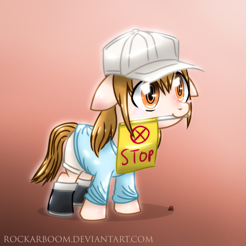 blush clothing english_text equine female feral flag horse mammal my_little_pony platelets pony reaction_image rockarboom solo text