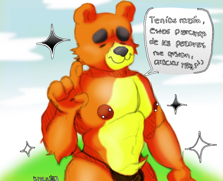 animal_crossing bear hi_res humanoid male male/male mammal mrlls muscular nintendo solo teddy_(animal_crossing)