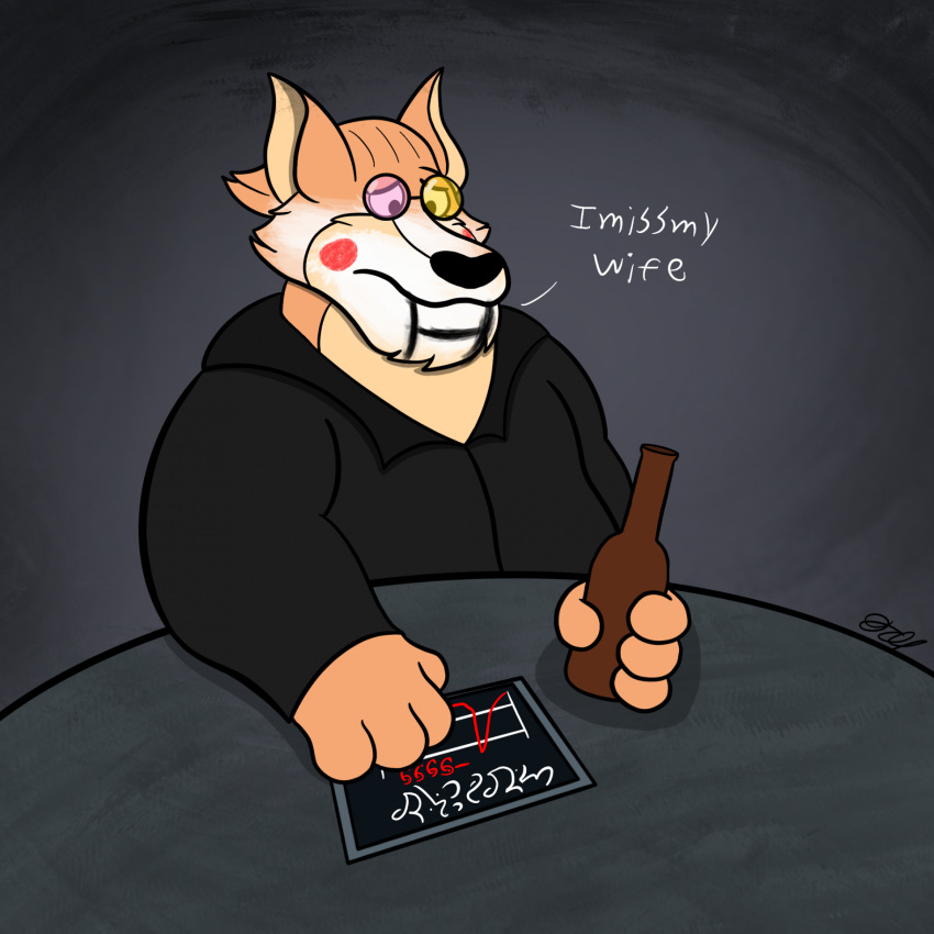 2023 4_fingers anthro biped black_nose brok_the_investigator brown_body clothing deltarune dialogue english_text eyewear fingers glasses hi_res humanoid_hands kangaroo macropod mammal marsupial mattsa_64 shirt sin_(brok_the_investigator) solo spamton_g._spamton text topwear undertale_(series)