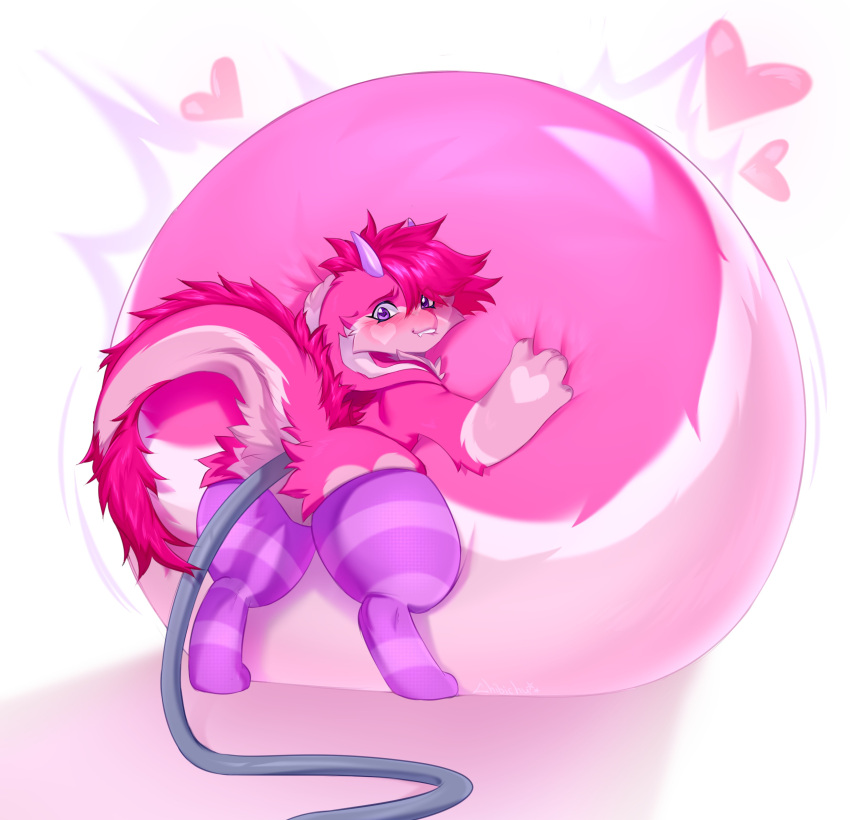 absurd_res anthro belly belly_inflation blush chibichuuwu clothing dragon girly hi_res hose hose_in_butt hose_inflation inflated_belly inflation inflation_fetish legwear looking_pleasured male mythological_creature mythological_scalie mythology overinflated scalie solo thigh_highs