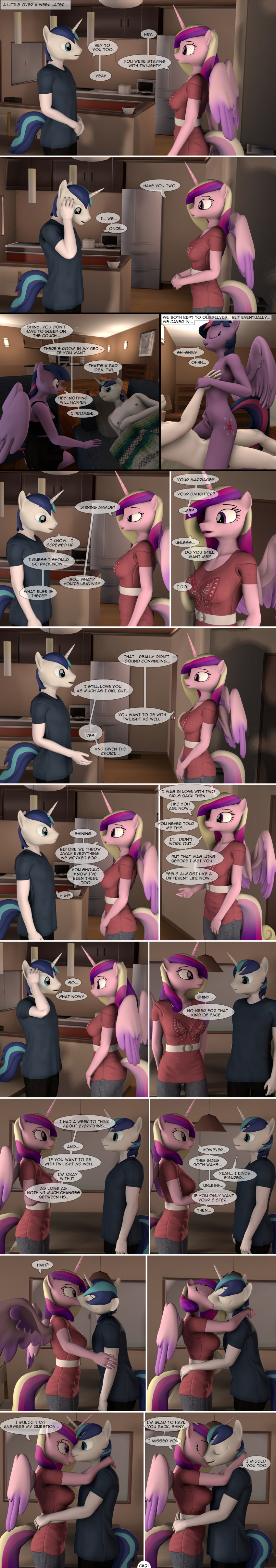 3d_(artwork) absurd_res breasts brother_(lore) brother_and_sister_(lore) clothed clothing comic dialogue digital_media_(artwork) equid equine female friendship_is_magic hasbro hi_res horn incest_(lore) kissing long_image male male/female mammal my_little_pony mythological_creature mythological_equine mythology nude princess_cadance_(mlp) reconciliation sex shining_armor_(mlp) sibling_(lore) sister_(lore) spud-arts tall_image topless twilight_sparkle_(mlp) unicorn winged_unicorn wings