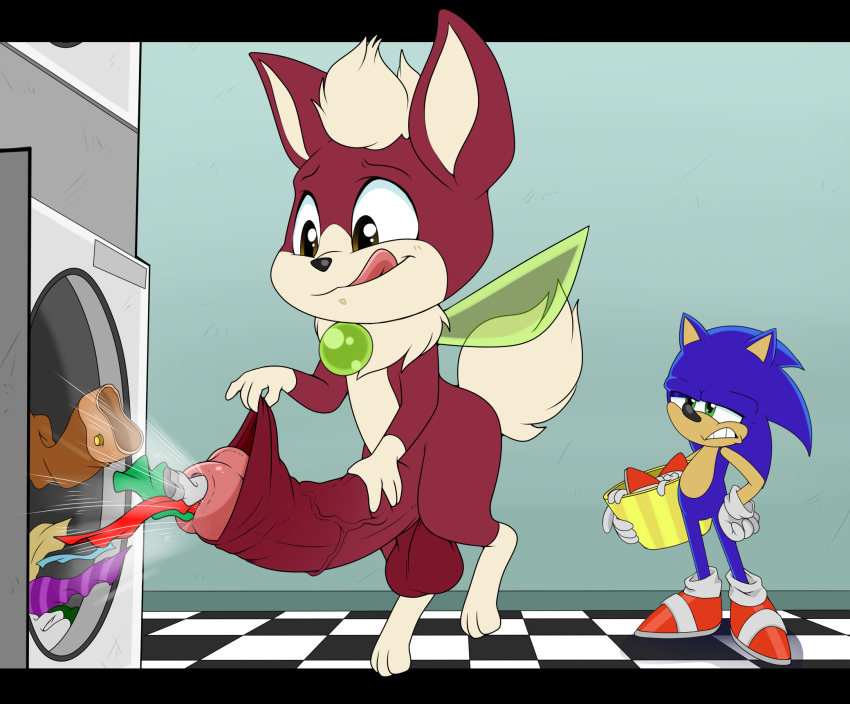 annoyed anthro appliance balls big_penis blue_body blue_fur chip_(sonic) clothing cock_vore digital_media_(artwork) disgust duo enookie eulipotyphlan footwear foreskin foreskin_play foreskin_pull fur gaping gaping_urethra genitals gloves green_wings hair handwear hedgehog hi_res huge_penis humanoid_genitalia humanoid_penis hyper hyper_genitalia hyper_penis laundromat laundry_machine male mammal object_vore penile penis public red_body red_fur sega sonic_the_hedgehog sonic_the_hedgehog_(series) sonic_unleashed tongue urethra vacuum_penis vore washing_machine wings