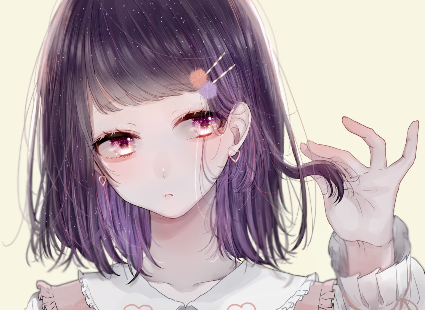 close ichijiku original pink_eyes purple_hair short_hair