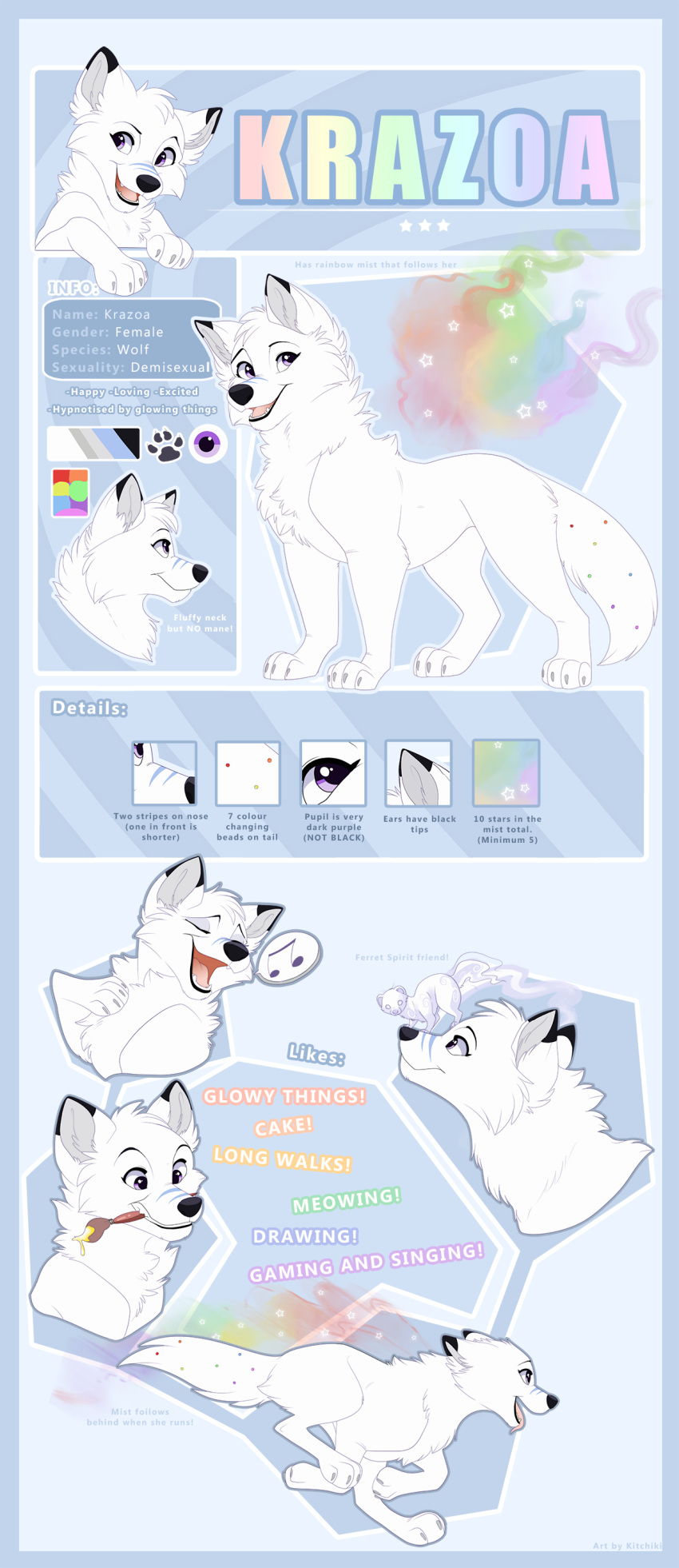 2018 canine digital_media_(artwork) female fur kitchiki mammal model_sheet open_mouth pink_eyes purple_eyes smile teeth tongue white_fur wolf