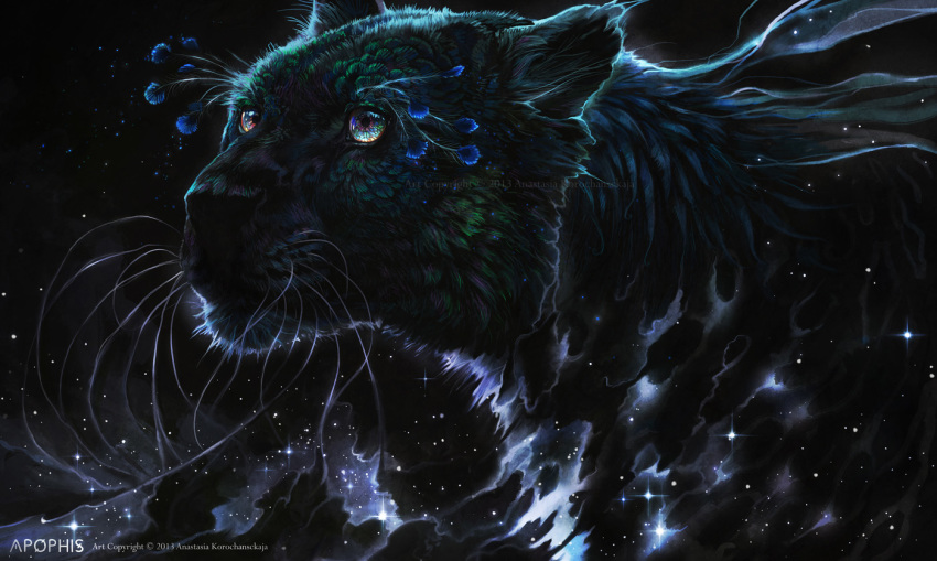 2013 ambiguous_gender balaa black_panther dark_theme detailed digital_media_(artwork) eyelashes feline feral mammal panther solo watermark whiskers