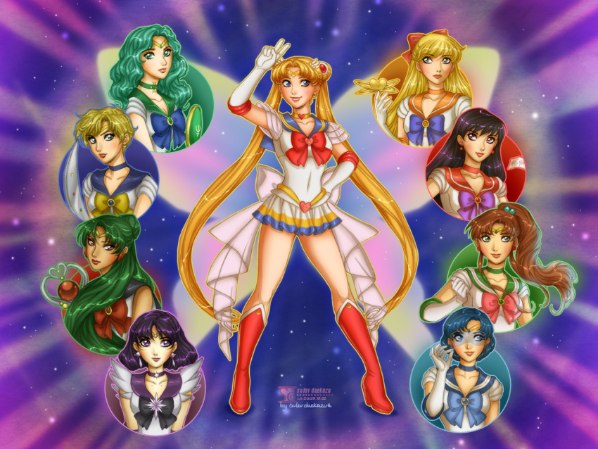 6+girls aino_minako aqua_choker aqua_eyes aqua_hair aqua_sailor_collar arm_at_side arm_up arms_at_sides asymmetrical_bangs back_bow bare_legs bishoujo_senshi_sailor_moon black_hair black_sailor_collar blonde_hair blue_choker blue_eyes blue_hair blue_sailor_collar boots bow brown_hair brown_lips butterfly_wings choker clenched_hand closed_mouth collarbone covered_navel daekazu dark-skinned_female dark_skin double_bun earrings elbow_gloves full_body gloves green_choker green_eyes green_hair green_sailor_collar hair_between_eyes hair_bobbles hair_bow hair_bun hair_ornament hand_on_own_hip hand_up heart heart_choker heart_necklace high_ponytail hino_rei holding holding_ofuda holding_staff holding_sword holding_weapon inner_senshi insect_wings jewelry kaiou_michiru kino_makoto lips lipstick long_hair looking_at_viewer looking_to_the_side magical_girl makeup meiou_setsuna miniskirt mizuno_ami multicolored_skirt multiple_girls naughty_face neck necklace non-web_source ofuda orange_choker orange_sailor_collar outer_senshi parted_bangs pink_lips pleated_skirt ponytail purple_choker purple_eyes purple_hair purple_lips purple_sailor_collar red_boots red_bow red_choker red_eyes red_lips red_sailor_collar sailor_collar sailor_jupiter sailor_mars sailor_mercury sailor_moon sailor_neptune sailor_saturn sailor_senshi_uniform sailor_uranus sailor_venus see-through_clothes see-through_sleeves short_hair short_sleeves skirt sleeveless smile staff standing straight_hair super_sailor_moon sword ten'ou_haruka tiara tomoe_hotaru tsukino_usagi twintails upper_body v very_long_hair weapon white_bow white_gloves wings yellow_choker