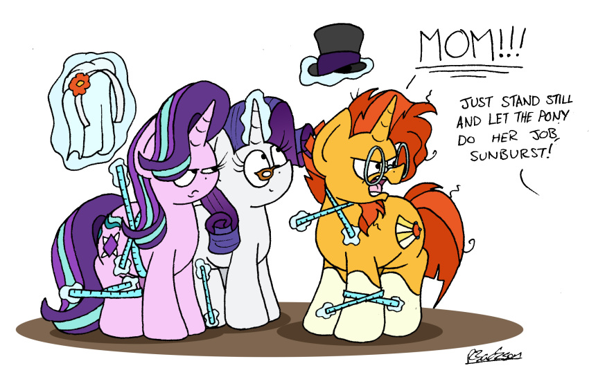 2018 annoyed bobthedalek cutie_mark english_text equine female feral friendship_is_magic group hat horn magic male mammal my_little_pony rarity_(mlp) simple_background starlight_glimmer_(mlp) sunburst_(mlp) text unicorn white_background