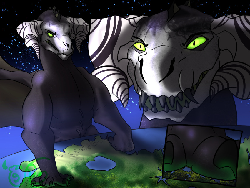 black_dragon_(dnd) chromatic_dragon_(dnd) city_crushing city_destruction destruction digital_media_(artwork) dragon dragon_(dnd) dungeons_and_dragons duo duo_focus european_mythology female feral group hasbro hi_res horn macro macro_female macro_feral macro_focus macro_on_macro male mythological_creature mythological_scalie mythology planet planet_dwarfing scales scalie size_difference smile spicyscaliearts stomped stomping visrenaka_(spicyscalie) western_dragon wings wizards_of_the_coast