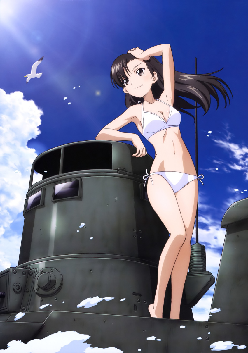 bikini cleavage girls_und_panzer itou_takeshi nishi_kinuyo swimsuits