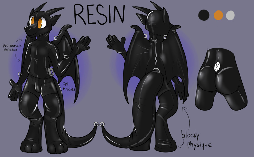 2018 anthro digital_drawing_(artwork) digital_media_(artwork) dragon horn male model_sheet resin_drake rindeadsong rubber shiny simple_background smile text wings