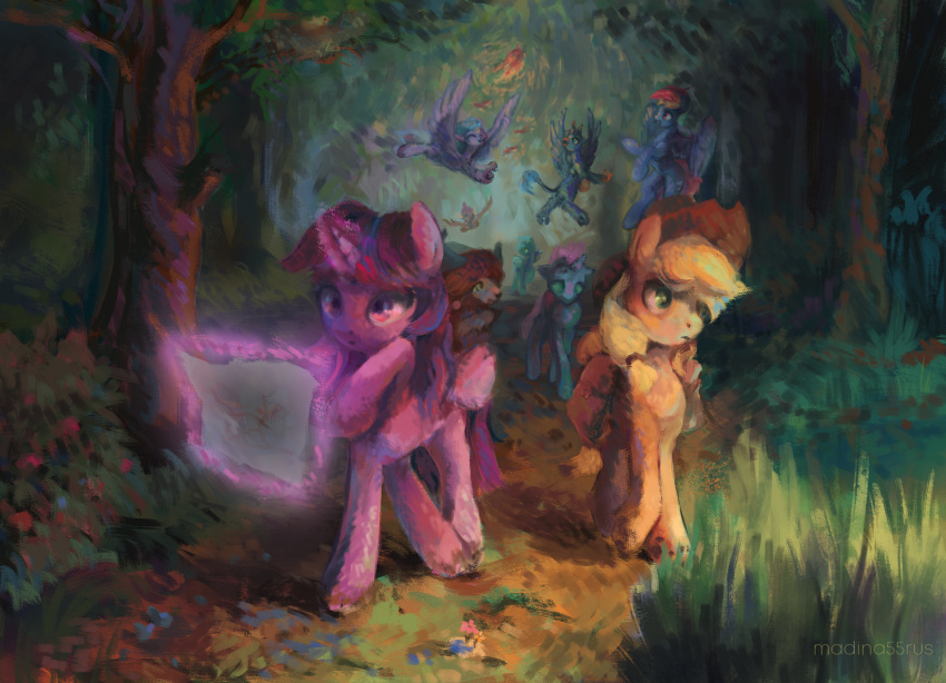 2018 applejack_(mlp) avian beak blonde_hair blue_eyes blue_feathers blue_hair bovine brown_hair camping changeling cowboy_hair detailed_background digital_media_(artwork) digital_painting_(artwork) dragon duo_focus earth_pony equine eyes_closed feathered_wings feathers female feral flying forest friendship_is_magic gallus_(mlp) glowing_horn grass green_eyes group gryphon hair hair_tie hat hi_res hippogryph hooves horn horse leaves levitation madina55rus magic male mammal map multicolored_hair my_little_pony nude ocellus_(mlp) open_mouth open_smile outside paper pegasus pony purple_eyes purple_feathers rainbow_dash_(mlp) rainbow_hair sandbar_(mlp) scalie silverstream_(mlp) smile smolder_(mlp) talons thinking tree twilight_sparkle_(mlp) walking winged_unicorn wings yak yona_(mlp)