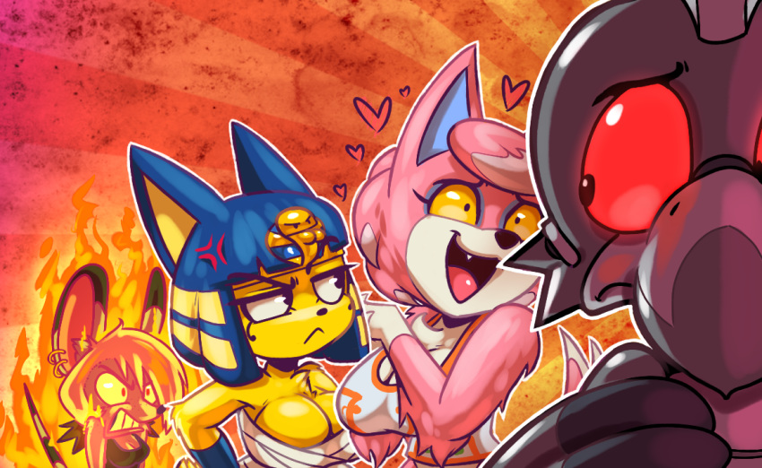 &lt;3 2018 android angry animal_crossing ankha annoyed anthro avian bella_(animal_crossing) bird blue_hair breasts canine captain_southbird_(character) cat cleavage clothed clothing conditional_dnp ear_piercing feline female freya_(animal_crossing) fur hair machine male mammal mouse nintendo piercing pink_fur red_eyes robot rodent teckworks video_games wolf yellow_eyes yellow_fur