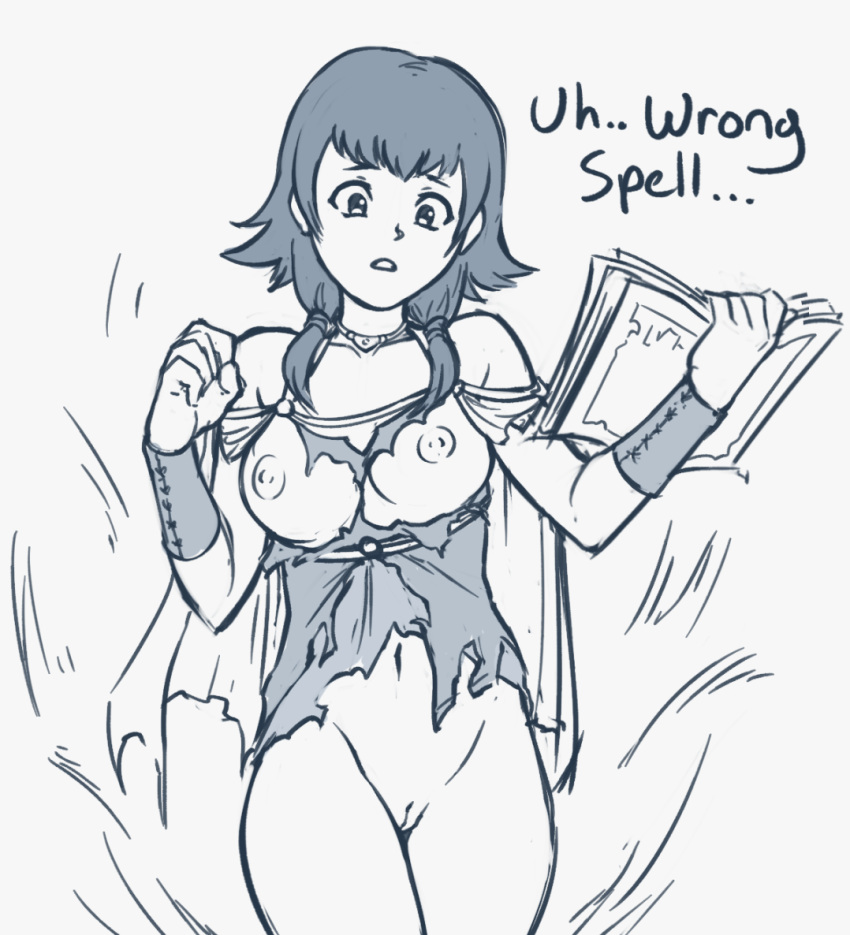 book breasts fire_emblem lute_(fire_emblem) pussy suoiresnuart torn_clothes