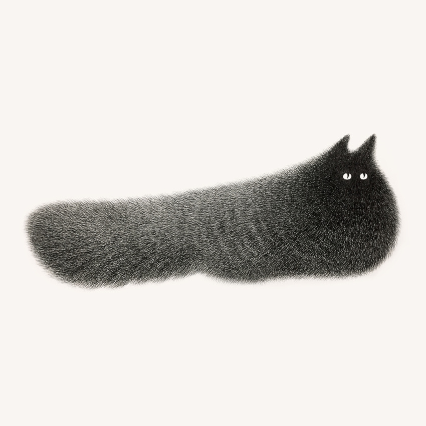 animal cat cat_focus fluffy from_side grey_background greyscale kamwei_fong looking_up monochrome no_humans original simple_background solo