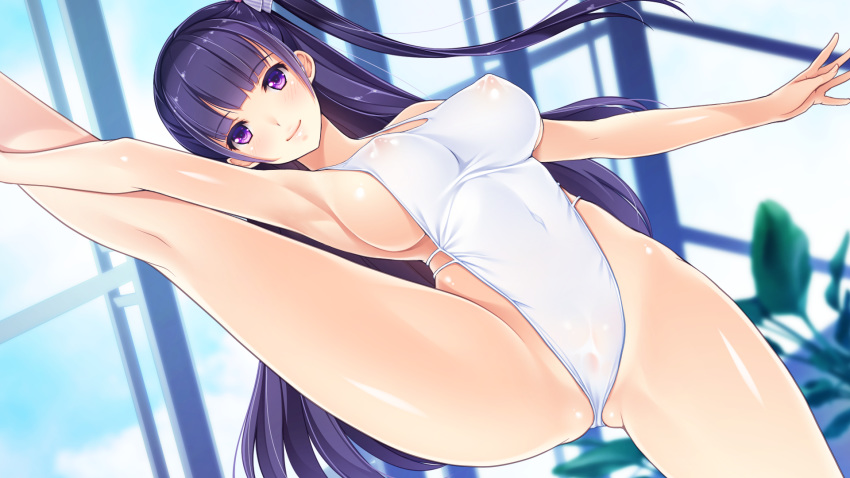 enkou_shoujo_2_~jk_idol_masuzu_no_baai~ erect_nipples game_cg koizumi_amane kurokawa_masuzu leotard