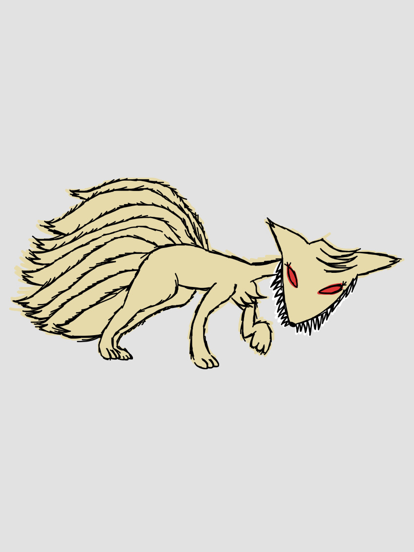 ambiguous_gender feral ninetales nintendo pok&eacute;mon pok&eacute;mon_(species) simple_background solo video_games