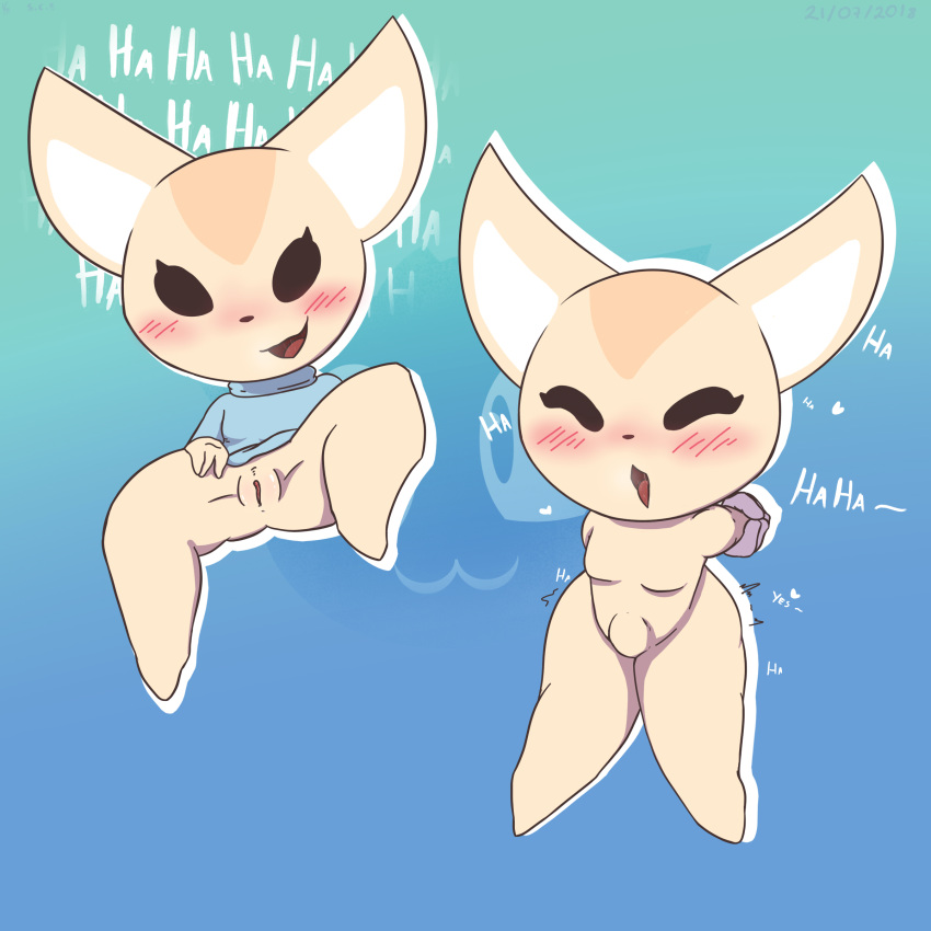 aggressive_retsuko digital_media_(artwork) female fenneko fur laugh penetration pussy simple_background smile superbinario vaginal vaginal_penetration