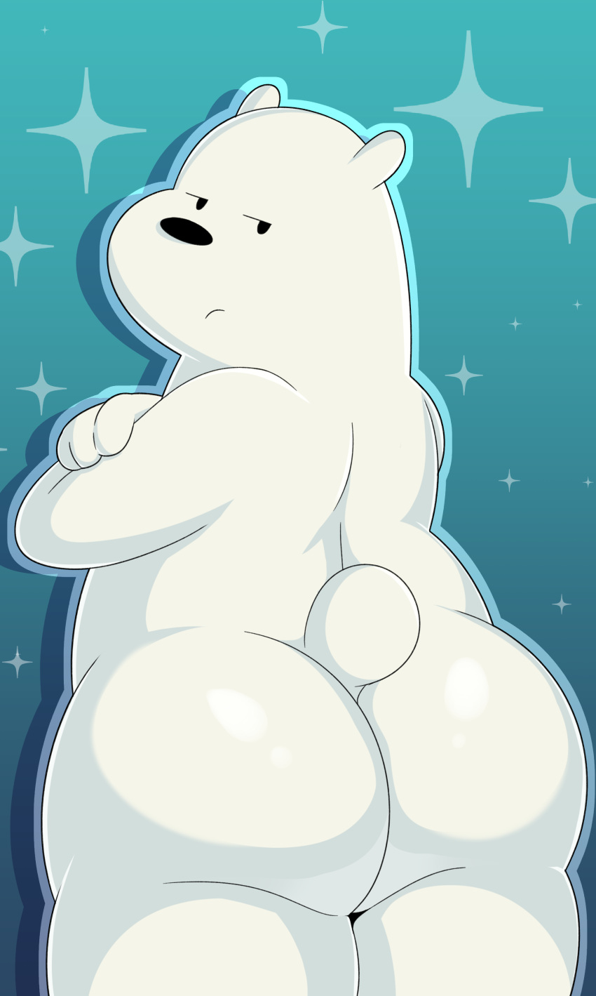 bear butt cartoon_network hi_res ice_bear jerseydevil male mammal polar_bear solo we_bare_bears