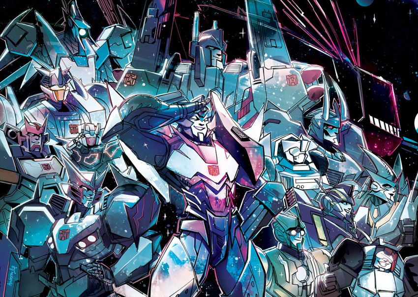 6+boys andern3ll autobot chromedome commentary cyclonus drift insignia mecha multiple_boys multiple_girls nautica no_humans ratchet rewind robot rodimus rung salute science_fiction space space_craft swerve tailgate transformers ultra_magnus velocity_(transformers) whirl