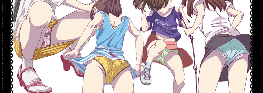 animal_print ass bear_panties bear_print multiple_girls panties print_panties sushoyushi underwear